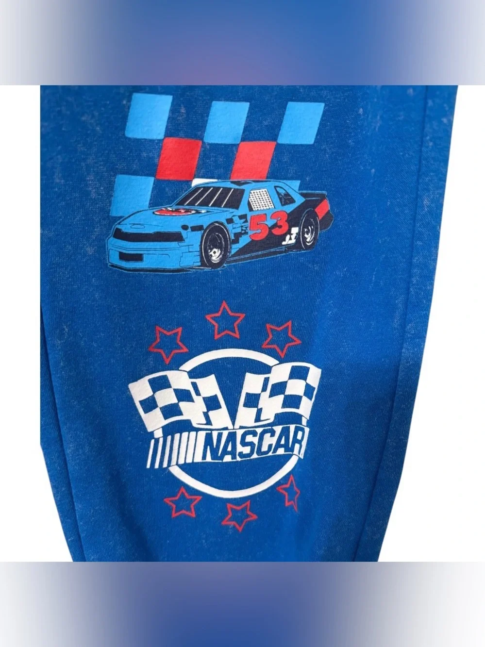 NASCAR Ross Chastain #53 Boys XL Fleece Jogger Sweatpants Blue Graphic Pockets